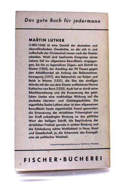 Bücher des Wissens Nr. 76: Luther (Einleitung von Helmut Gollwitzer)